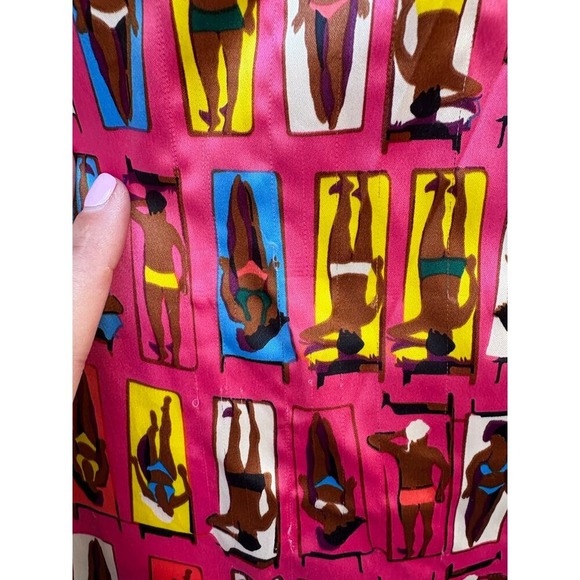 TRACY NEGOSHIAN Pink‎ Sunbathers Braided Neckline Shift Dress - Small - Picture 10 of 14